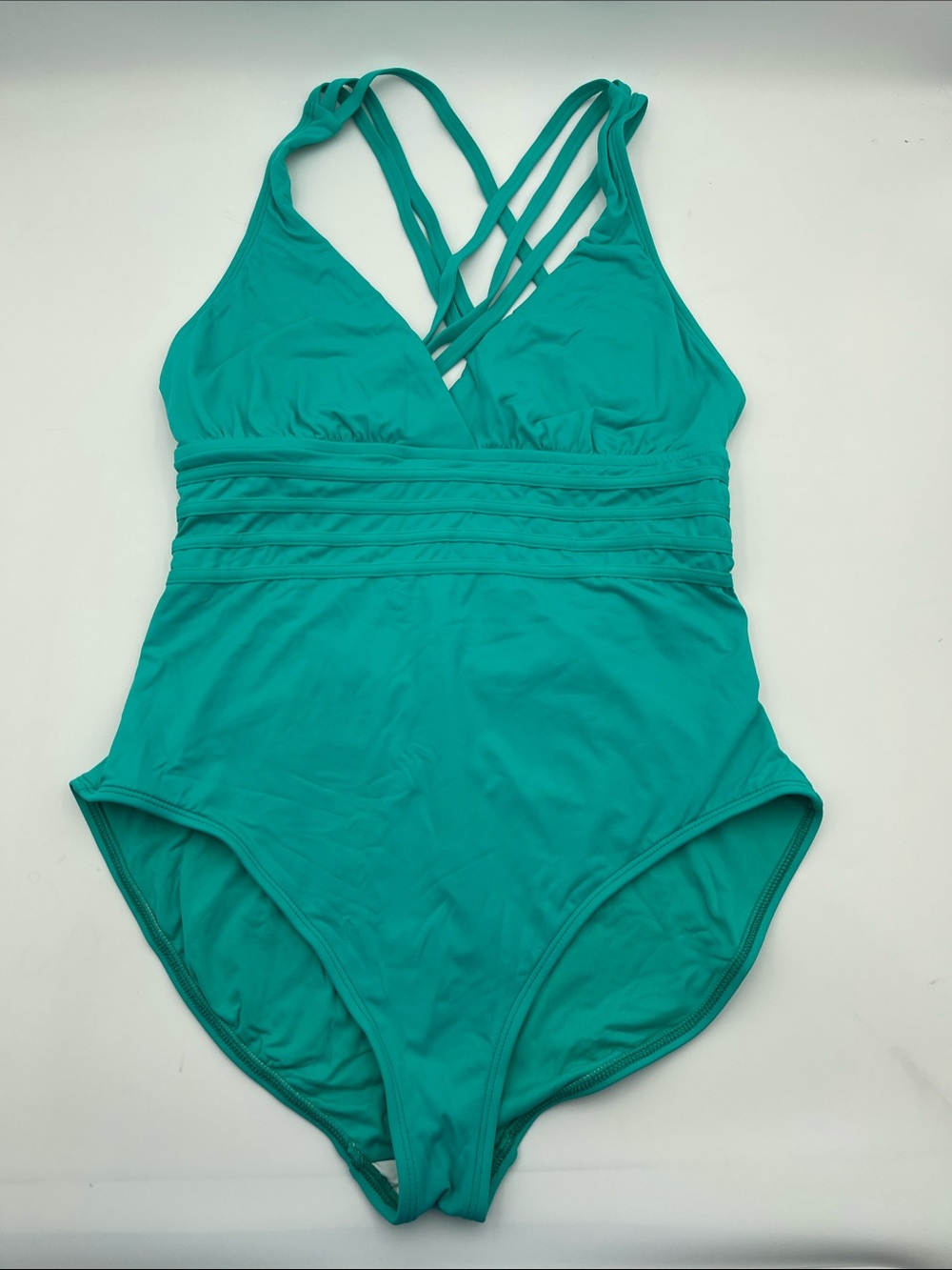 La Blanca Teal One-Piece Swimsuit with Strappy Back
